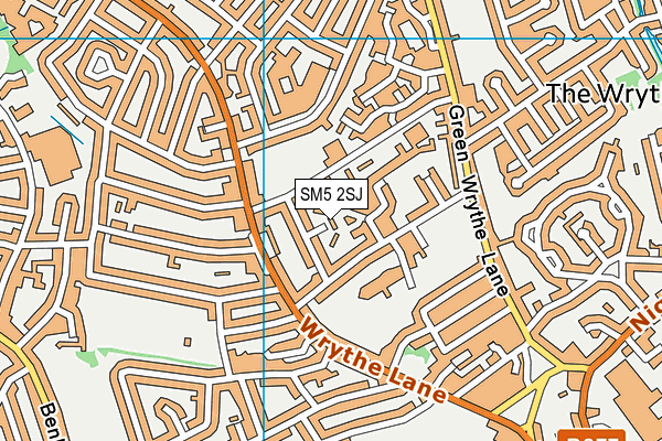 SM5 2SJ map - OS VectorMap District (Ordnance Survey)