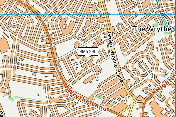 SM5 2SL map - OS VectorMap District (Ordnance Survey)