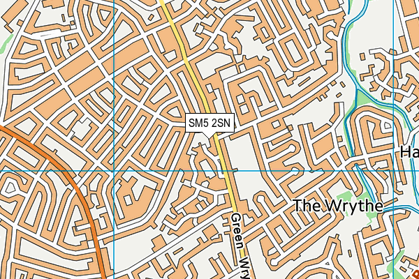 SM5 2SN map - OS VectorMap District (Ordnance Survey)