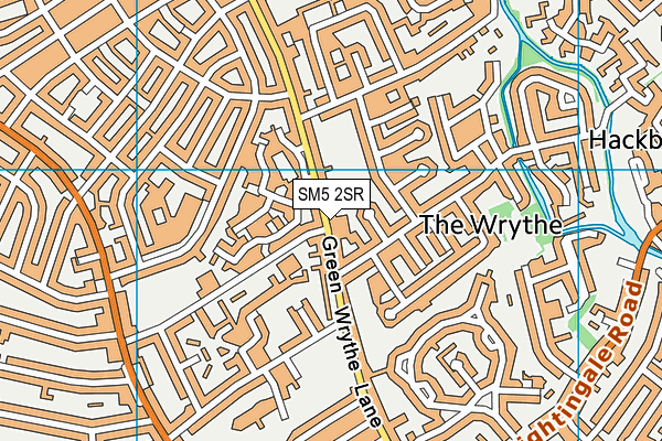 SM5 2SR map - OS VectorMap District (Ordnance Survey)