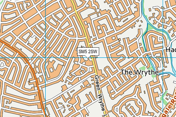 SM5 2SW map - OS VectorMap District (Ordnance Survey)