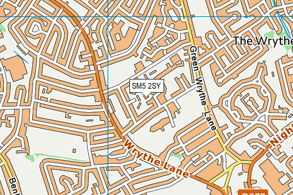 SM5 2SY map - OS VectorMap District (Ordnance Survey)