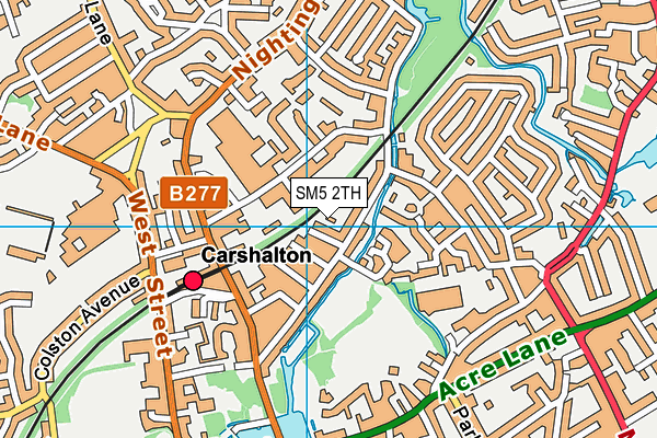 SM5 2TH map - OS VectorMap District (Ordnance Survey)