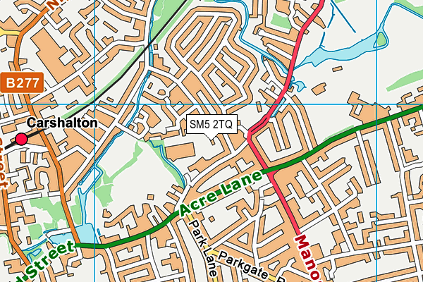 SM5 2TQ map - OS VectorMap District (Ordnance Survey)