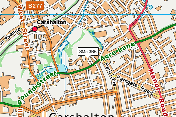 SM5 3BB map - OS VectorMap District (Ordnance Survey)