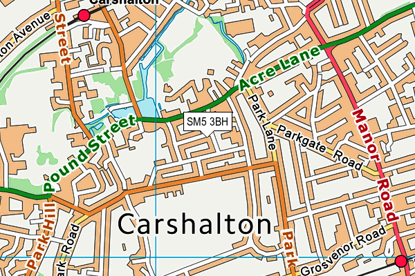 SM5 3BH map - OS VectorMap District (Ordnance Survey)