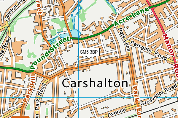 SM5 3BP map - OS VectorMap District (Ordnance Survey)