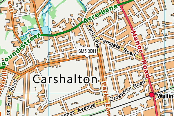 Carshalton Park map (SM5 3DH) - OS VectorMap District (Ordnance Survey)