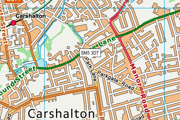 SM5 3DT map - OS VectorMap District (Ordnance Survey)