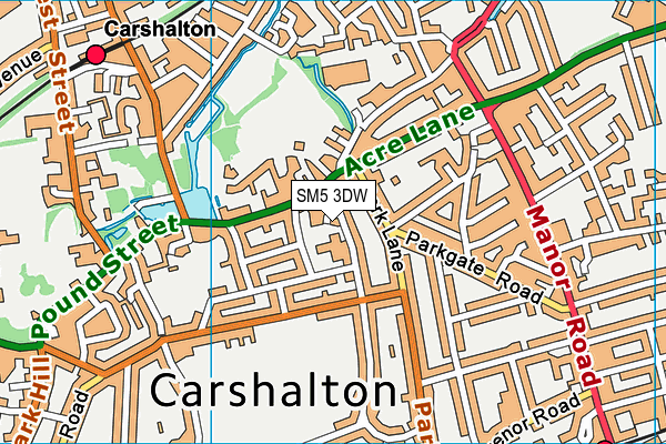 All Saints Carshalton Church of England Primary School map (SM5 3DW) - OS VectorMap District (Ordnance Survey)
