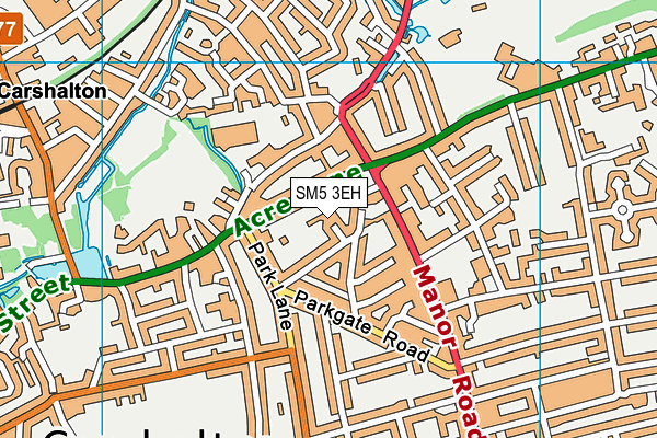 SM5 3EH map - OS VectorMap District (Ordnance Survey)