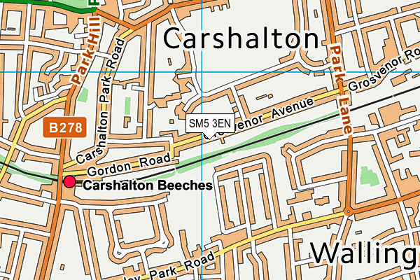 SM5 3EN map - OS VectorMap District (Ordnance Survey)