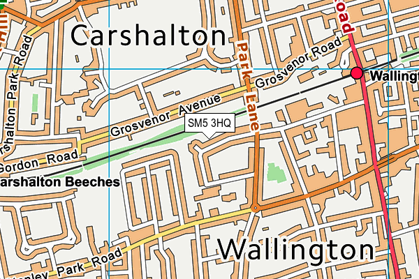 SM5 3HQ map - OS VectorMap District (Ordnance Survey)