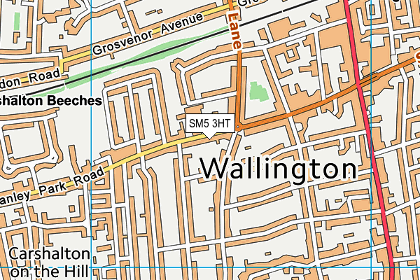 SM5 3HT map - OS VectorMap District (Ordnance Survey)