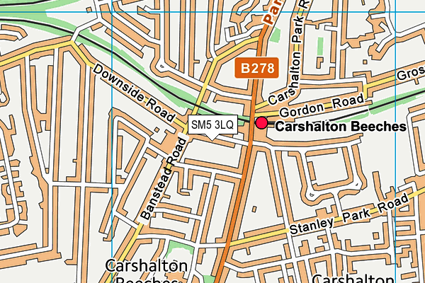 SM5 3LQ map - OS VectorMap District (Ordnance Survey)