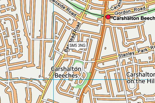 SM5 3NG map - OS VectorMap District (Ordnance Survey)