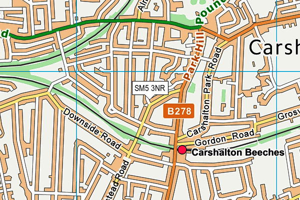 SM5 3NR map - OS VectorMap District (Ordnance Survey)