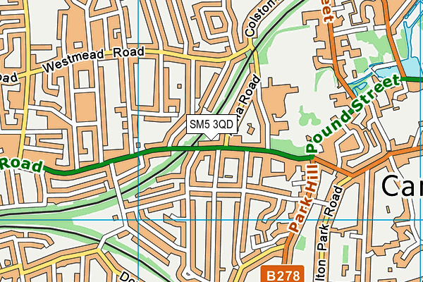 SM5 3QD map - OS VectorMap District (Ordnance Survey)