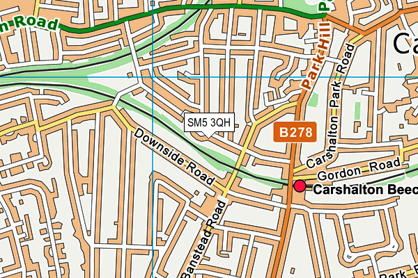 SM5 3QH map - OS VectorMap District (Ordnance Survey)