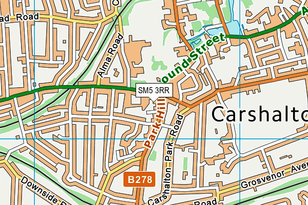 SM5 3RR map - OS VectorMap District (Ordnance Survey)