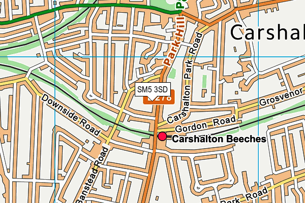 SM5 3SD map - OS VectorMap District (Ordnance Survey)