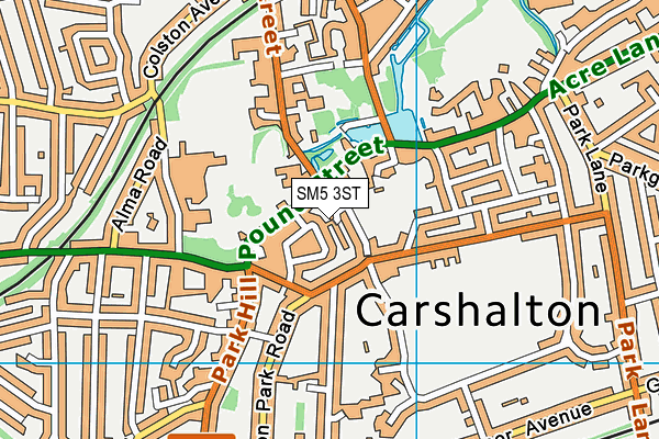 SM5 3ST map - OS VectorMap District (Ordnance Survey)