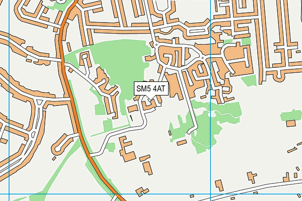 SM5 4AT map - OS VectorMap District (Ordnance Survey)
