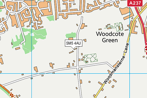 SM5 4AU map - OS VectorMap District (Ordnance Survey)