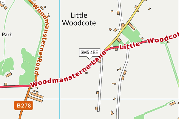 SM5 4BE map - OS VectorMap District (Ordnance Survey)