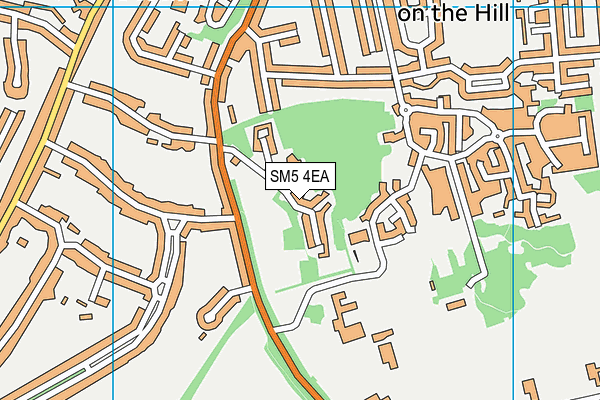 SM5 4EA map - OS VectorMap District (Ordnance Survey)