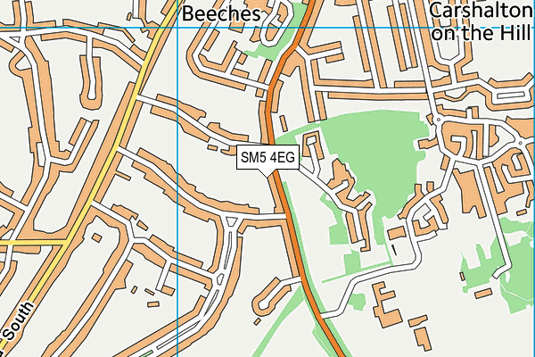 SM5 4EG map - OS VectorMap District (Ordnance Survey)