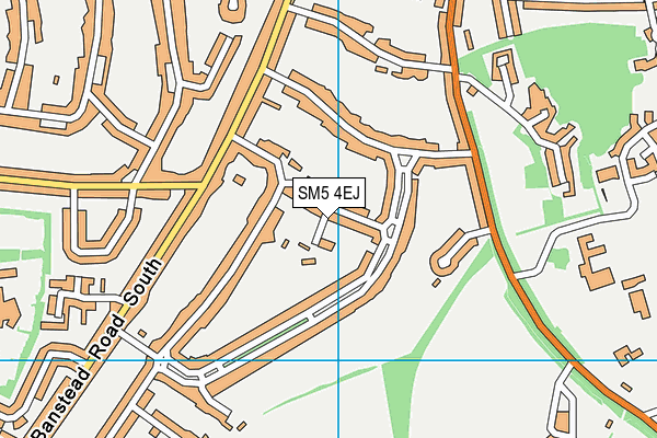 SM5 4EJ map - OS VectorMap District (Ordnance Survey)