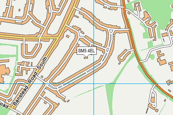 SM5 4EL map - OS VectorMap District (Ordnance Survey)