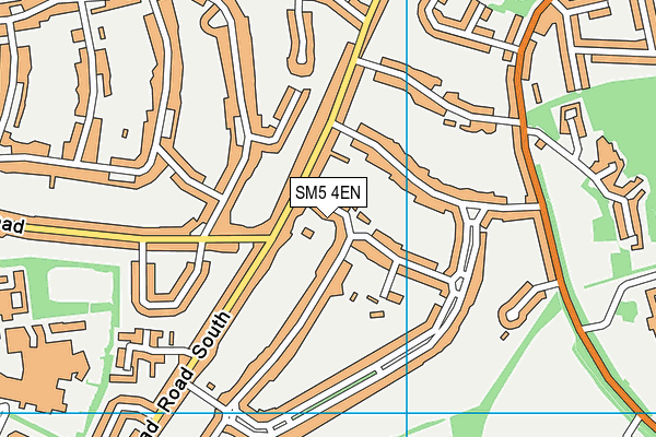 SM5 4EN map - OS VectorMap District (Ordnance Survey)