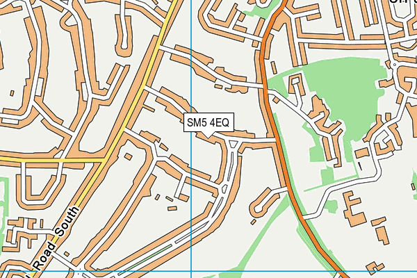 SM5 4EQ map - OS VectorMap District (Ordnance Survey)