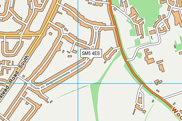 SM5 4ES map - OS VectorMap District (Ordnance Survey)