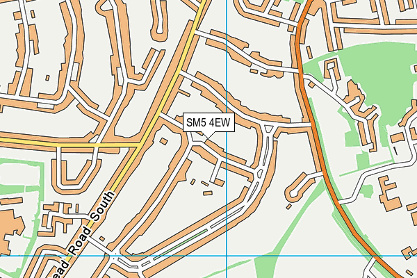 SM5 4EW map - OS VectorMap District (Ordnance Survey)