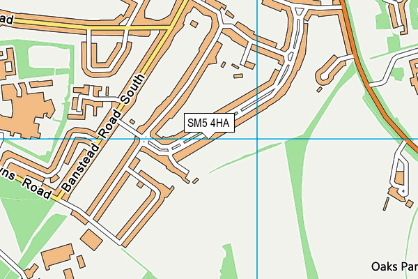 SM5 4HA map - OS VectorMap District (Ordnance Survey)