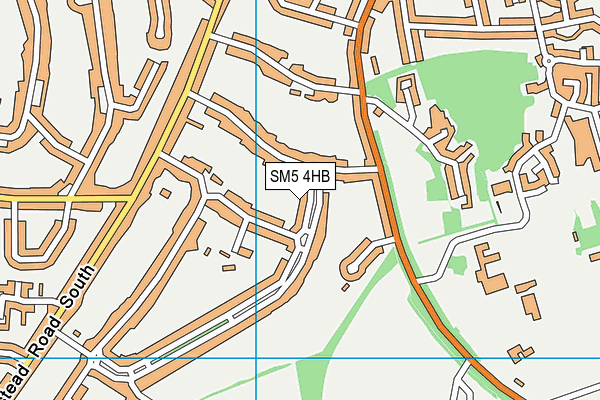 SM5 4HB map - OS VectorMap District (Ordnance Survey)