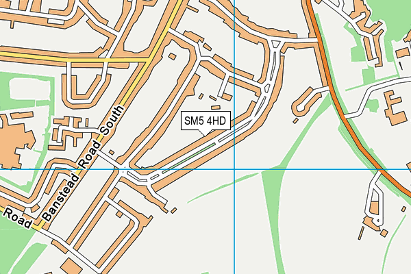 SM5 4HD map - OS VectorMap District (Ordnance Survey)