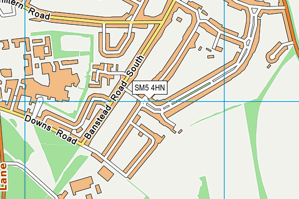 SM5 4HN map - OS VectorMap District (Ordnance Survey)