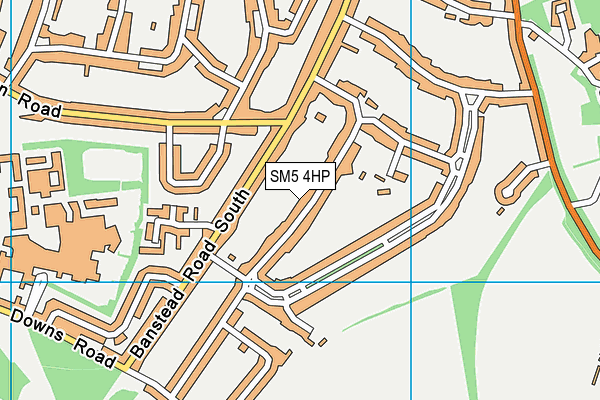 SM5 4HP map - OS VectorMap District (Ordnance Survey)