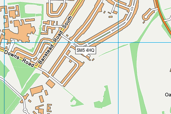 SM5 4HQ map - OS VectorMap District (Ordnance Survey)