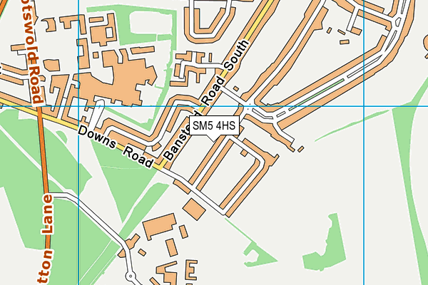 SM5 4HS map - OS VectorMap District (Ordnance Survey)