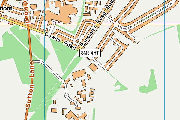 SM5 4HT map - OS VectorMap District (Ordnance Survey)
