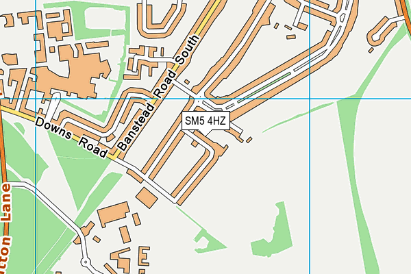 SM5 4HZ map - OS VectorMap District (Ordnance Survey)