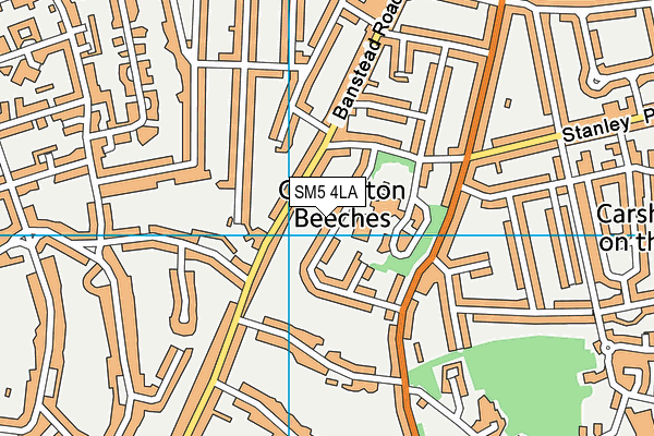 Barrow Hedges Primary School map (SM5 4LA) - OS VectorMap District (Ordnance Survey)
