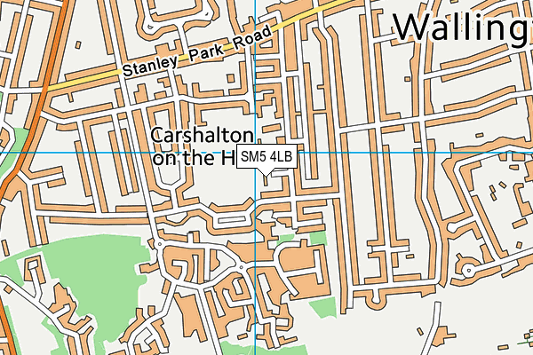 SM5 4LB map - OS VectorMap District (Ordnance Survey)