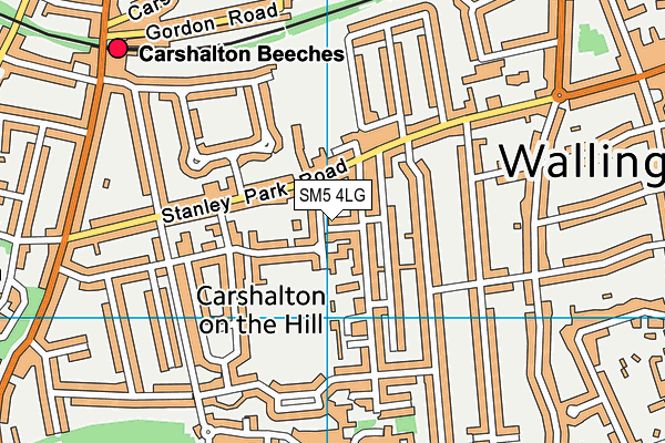 SM5 4LG map - OS VectorMap District (Ordnance Survey)