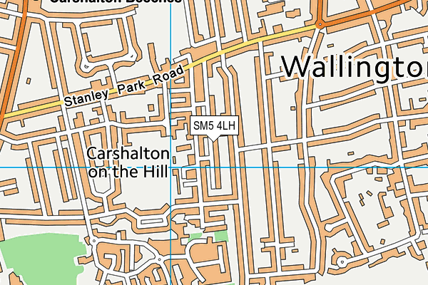 SM5 4LH map - OS VectorMap District (Ordnance Survey)